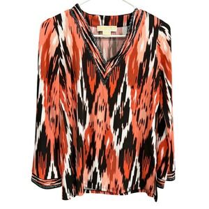 MICHAEL Michael Kors Ikat Print Blouse‎ Top Womens PS Small Petite